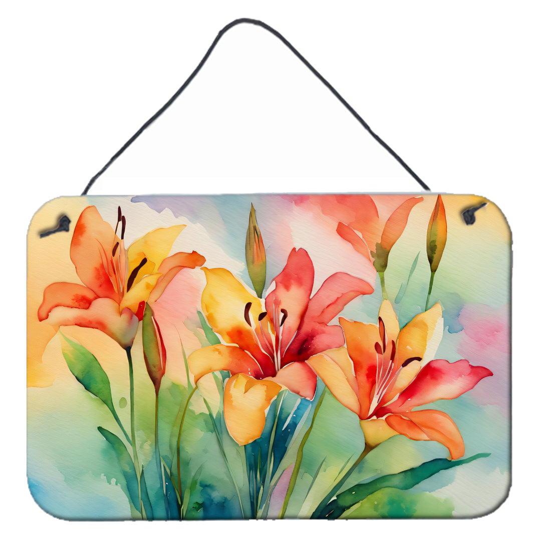 Lilies in Watercolor Wall or Door Hanging Prints