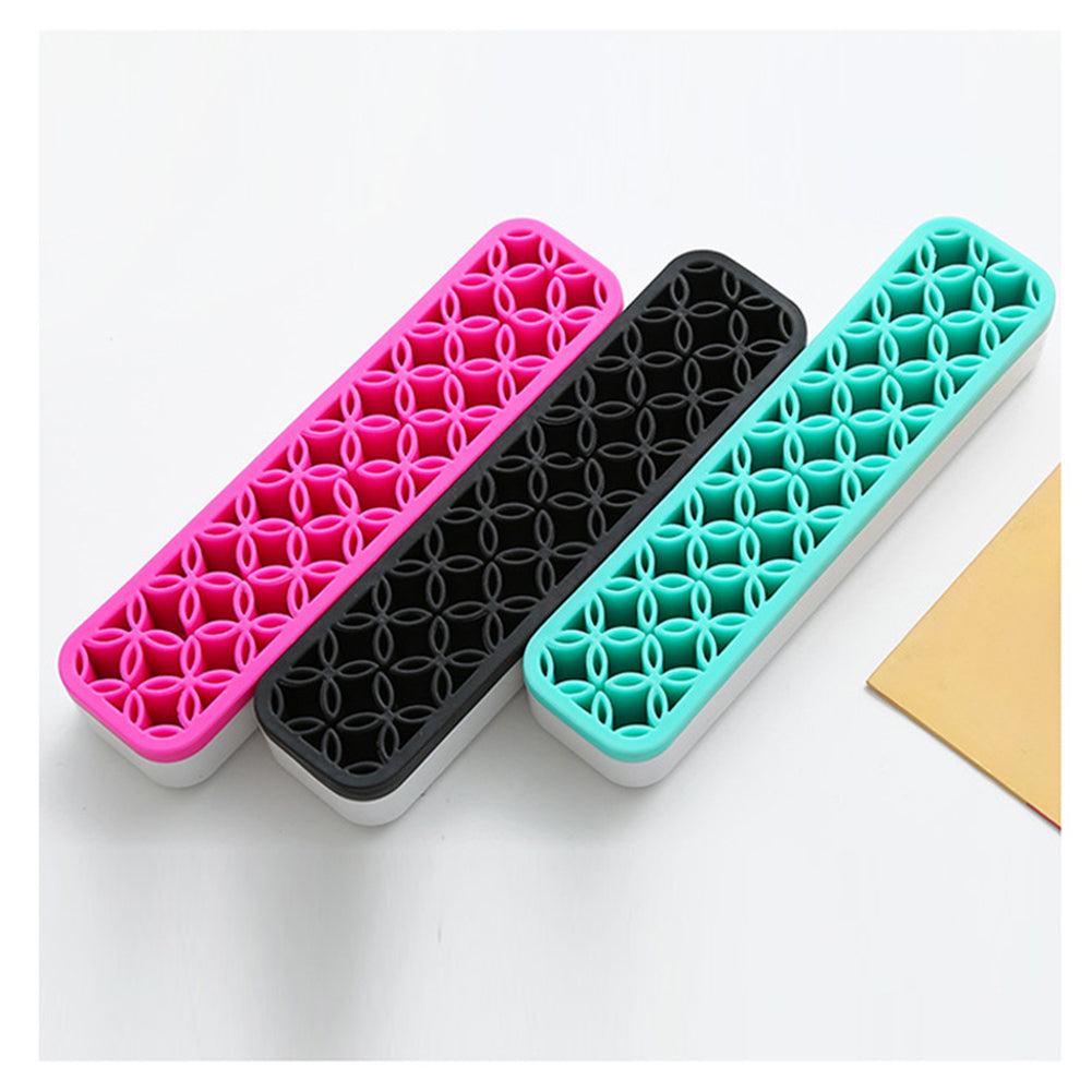 Cosmetic Organizer Box with Silicone Makeup Brush Holder