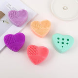 Heart-Shaped Silicone Makeup Brush Cleaning Egg