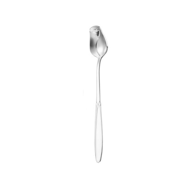 Creative Rose Stainless Steel Long Handle Coffee Spoon