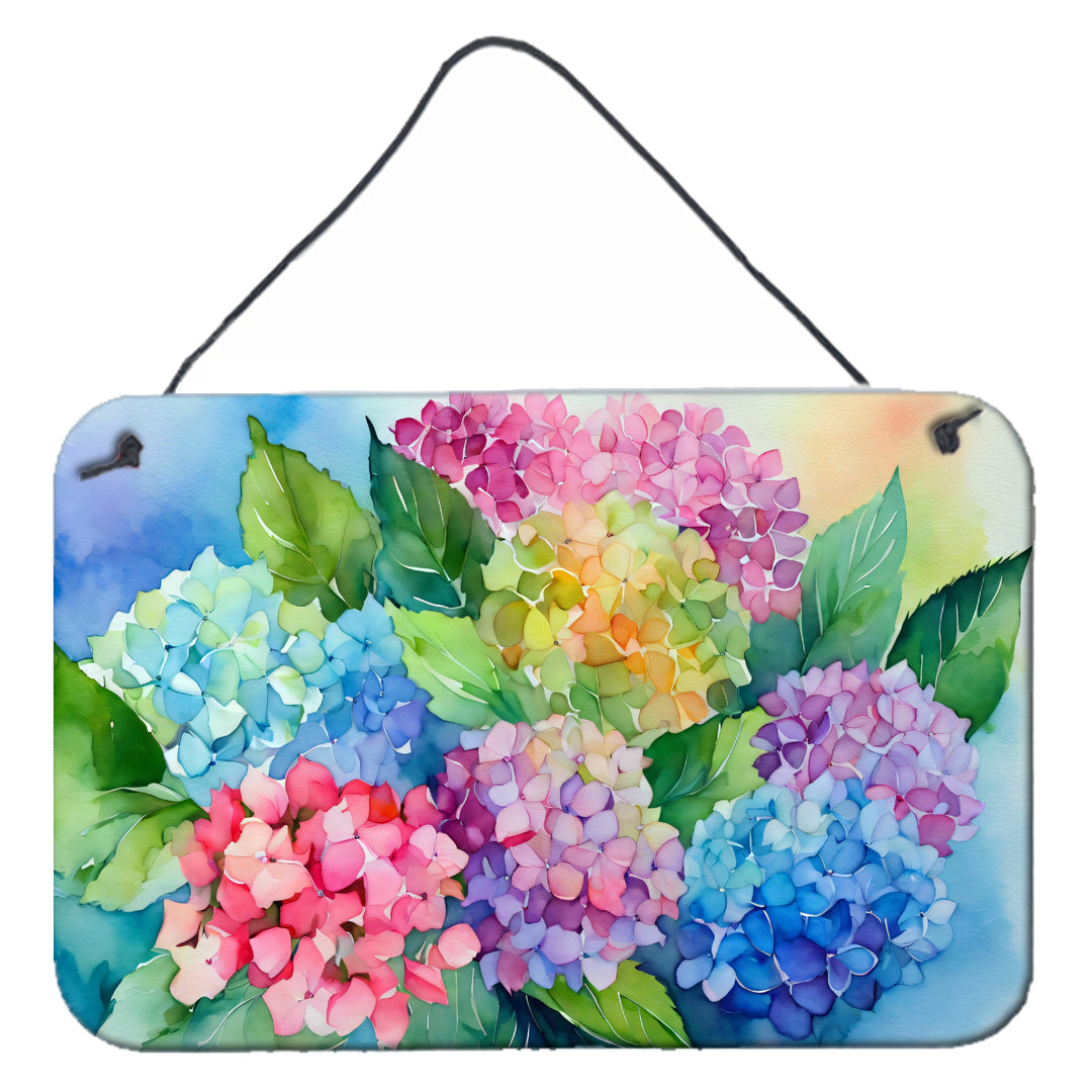 Hydrangeas in Watercolor Wall or Door Hanging Prints