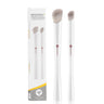 KINGMAS Angled Concealer Contour Brush Kabuki Makeup Brush Under Eye Brush for Liquid Blending Cream Powder Blush Buffing Stippling Face Makeup Tools (White D. 2Pcs (270W/370W))