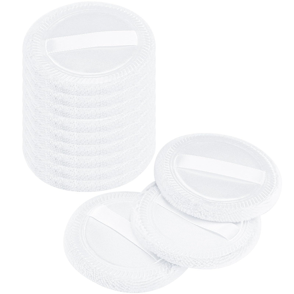 Senkary 12 Pieces Powder Puffs Cotton Makeup Powder Pads Soft Face Compact Puffs for Loose Powder Setting Powder Pressed Powder 2.36 Inch (White)