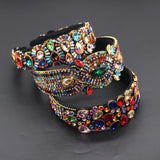 Elegant Baroque Colorful Rhinestone Hairband Accessory