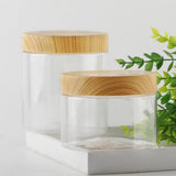Wood Grain Transparent Storage Jar for Spices & Cereals