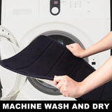 Soft Black Striped Memory Foam Bath Mat for Home Decor