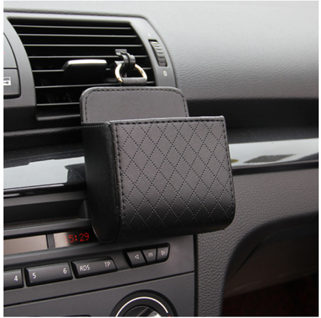 Car Vent Storage Bag - Leather Multi-Functional Organizer