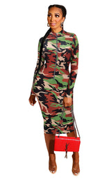 Reversible Printed Dress for Women with Zipper Closure