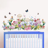 2pcs Butterfly Flower Pattern Wall Decals for Home Decor