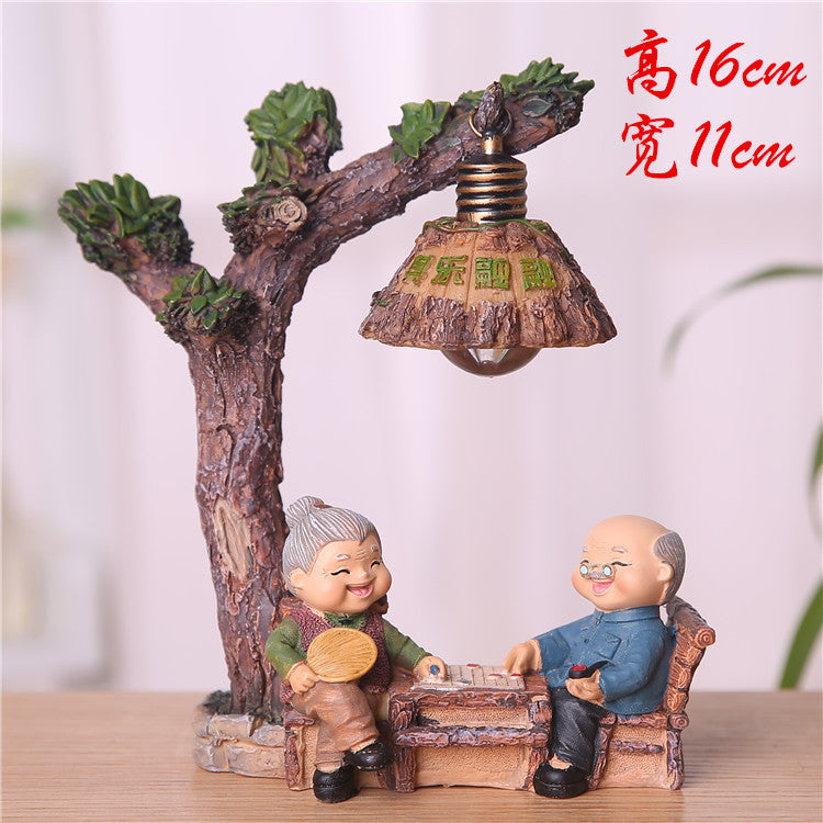 Creative Elderly Couple Figurine for Home Decor Gift