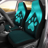 gearider Auto Car Seat Covers 2 Pack Blue Dog Paw Woven Pattern Thick Durable Bucket Seats Protector for Men Women Fit Car Sedan Truck Van