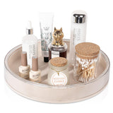 Anyoifax 360 Rotating Makeup Organizer Perfume Tray Skincare Holder Spinning Cosmetic Storage Bathroom Countertop Organizer Lazy Susan Turntable for Dresser Vanity Kitchen Large Beige