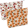 ZLFSRQ 2Pcs Daisy Flower Makeup Bag Travel Cute Cosmetic Bags for Women Large Floral Makeup Pouch Zipper Cosmetic Pouch Set for Purse Aesthetic Corduroy Makeup Organizer Bag Portable Toiletry Bag