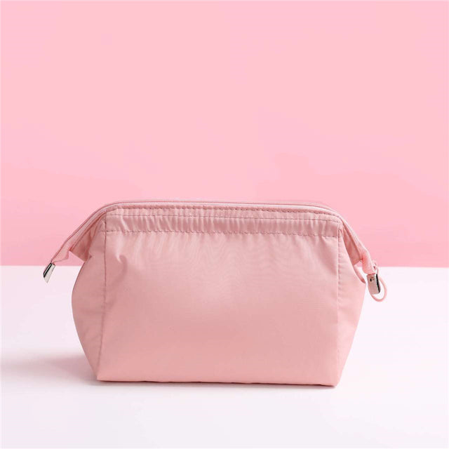 Solid Color Women's Zipper Cosmetic Bag Organizer