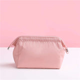 Solid Color Women's Zipper Cosmetic Bag Organizer