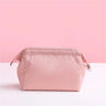 Solid Color Women's Zipper Cosmetic Bag Organizer