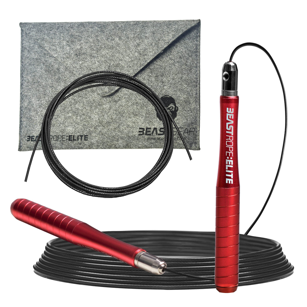 Beast Gear Jump Rope for Men and Women - Built for Speed Premium Aluminium Jumping Rope for Advance Fitness - Boxing MMA HIIT Strength Training & Double Unders