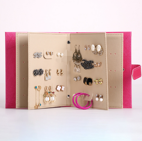 Leather Jewelry Organizer - Earring Storage Box