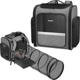 Cat Carrier Backpacks: Pawtners Expandable+Cat+Backpack with Breathable Mesh Pet Carrier Backpack for Cats Small Dogs Puppies Up to 18 Lbs Dog Carrier Backpack for Travel Hiking Camping Outdoor