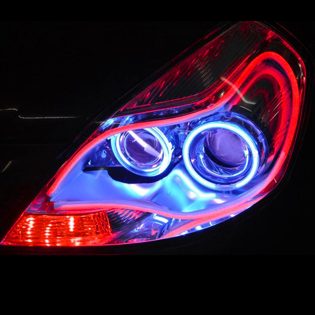 LED Car Eyelash Lights with Soft Rubber Design