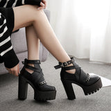High Heel Short Waterproof Ankle Boots with Chunky Sole
