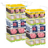 10 Pack Freezer Organizer Bins Stackable Chest Freezer Organizer for 7 Cu.FT Deep Freezer Kitchen Counter Organizer with 6 Extendable Handles 40 Rubber Cover Metal Wire Organizing Bins for Bathroom