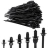 SWZHAI 240 PCS Push Mount Zip Ties Nylon Car Mount Wire Ties Snap in Cable Zip Ties Black Push Mount Cable Ties Automotive Zip Ties Fastener Wire Harness Clips for Wire Tying (6-Types)