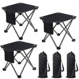 Airsnigi 3 Pack Camping Stool Camping Foot Stool Portable Folding Camp Stool with Storage Bag Easy Folding and Storage Folding Stool Suitable for FishingTravelBeachPicnicLawn Outdoor - Black
