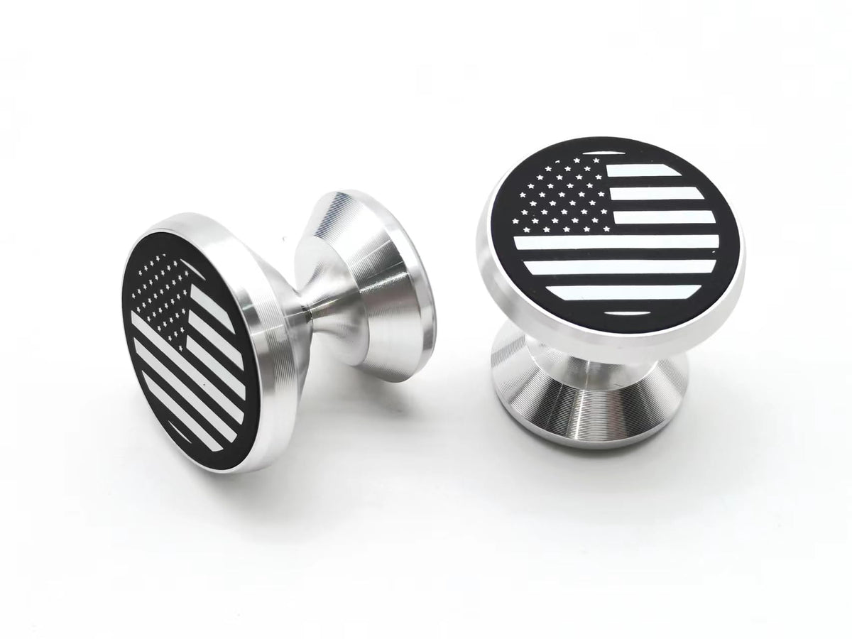 ZBGUN 2 PCS Car Dashboard Mobile Phone Holder American Flag 360-degree Adjustable Navigation Mount One Second Put and Take Portable Holder Compatible with iPhone Smartphones (Silver)