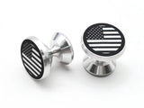 ZBGUN 2 PCS Car Dashboard Mobile Phone Holder American Flag 360-degree Adjustable Navigation Mount One Second Put and Take Portable Holder Compatible with iPhone Smartphones (Silver)