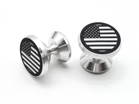 ZBGUN 2 PCS Car Dashboard Mobile Phone Holder American Flag 360-degree Adjustable Navigation Mount One Second Put and Take Portable Holder Compatible with iPhone Smartphones (Silver)