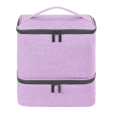 AGX Bravo Gel Nail Polish Storage Organizer Nail Dryer Bag Double Layer Carrying Case Holds 30 Bottles (15ml/0.5 Fl.Oz) Fingernail Polish Travel Storage Bag for Manicure Accessories Purple (BAG ONLY)