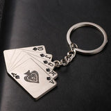 Metal Poker Keychain for Car and Creative Accessories