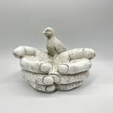 Hand-Shaped Bird Bath and Feeder Resin Garden Ornament