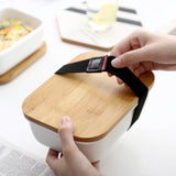 Japanese Ceramic Rectangular Storage Box with Lid