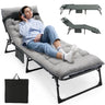 ropoda Camping Cot Adjustable 4-Position Folding Cot with Cozy Mattress Lawn Chair Camping Cots for Adults with Breathable Fabric Steel Frame Lounge Chair for Camping Spare Bed Patio