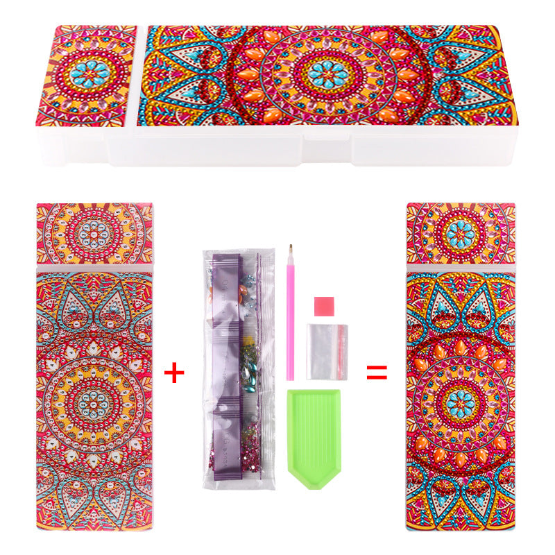 Diamond Painting Pencil Case with Crystal Storage Box