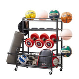 4-tier Metal Storage Shelves With Rolling Wheels