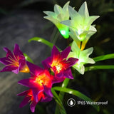 4pcs Solar Flower Lights with 16 Heads for Garden Decor