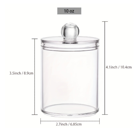 2 Pack 10oz Acrylic Qtip Holder and Makeup Organizer