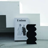 Modern Black Wave Acrylic Flower Vase for Home Decor