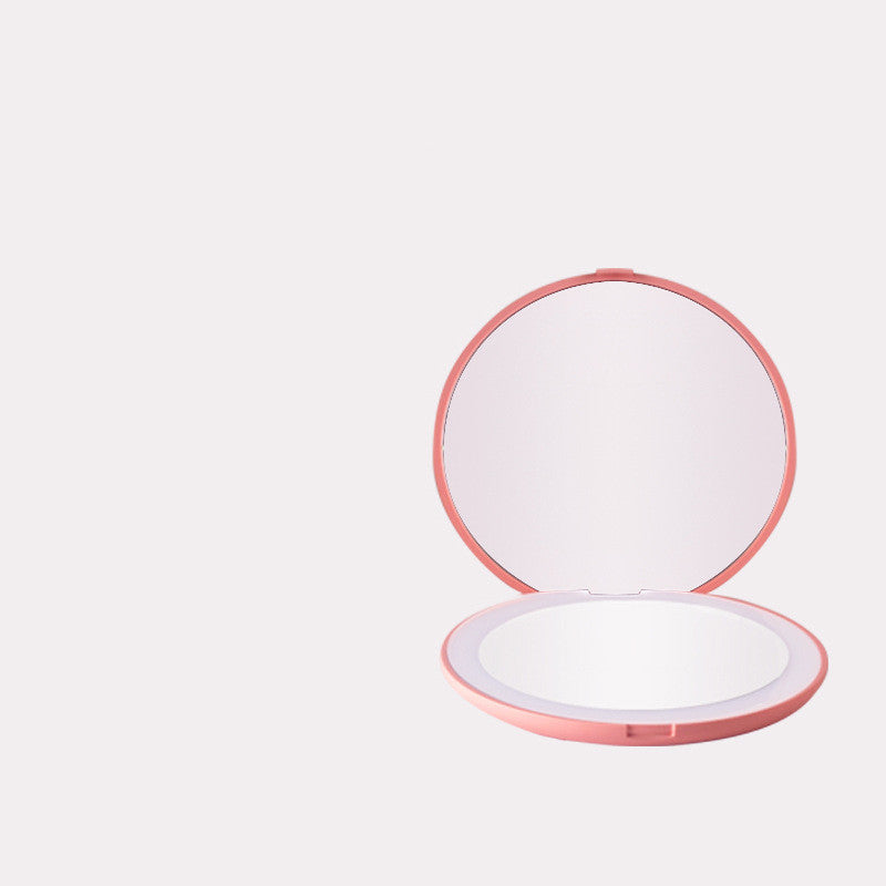Portable LED Makeup Mirror with 2x Magnification