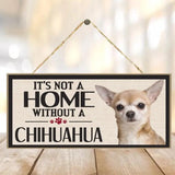 Chihuahua Wooden Plaque Sign for Home Decor (7.9x3.9in)