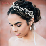 White Handmade Crystal Pearl Bridal Hair Accessories