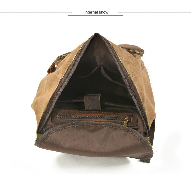 Outdoor Men's Waxed Canvas Backpack for Travel
