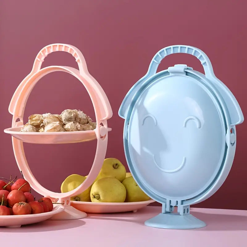 Sunshine Face Folding Fruit Plate and Snack Rack Organizer