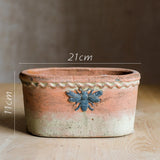 Bee Red Clay Flower Pot and Vase for Rustic Decor