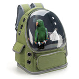Kreachur Bird Backpack Carrier Travel Cage with Perch Tray and Breathable Clear Window Bird Travel Cage for Cockatiel Caique Conure Quaker for Vetting Camping Hiking (Green)