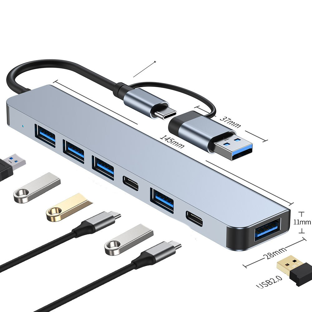 Type-C Docking Station 7-in-1 USB Hub for Huawei and Laptops