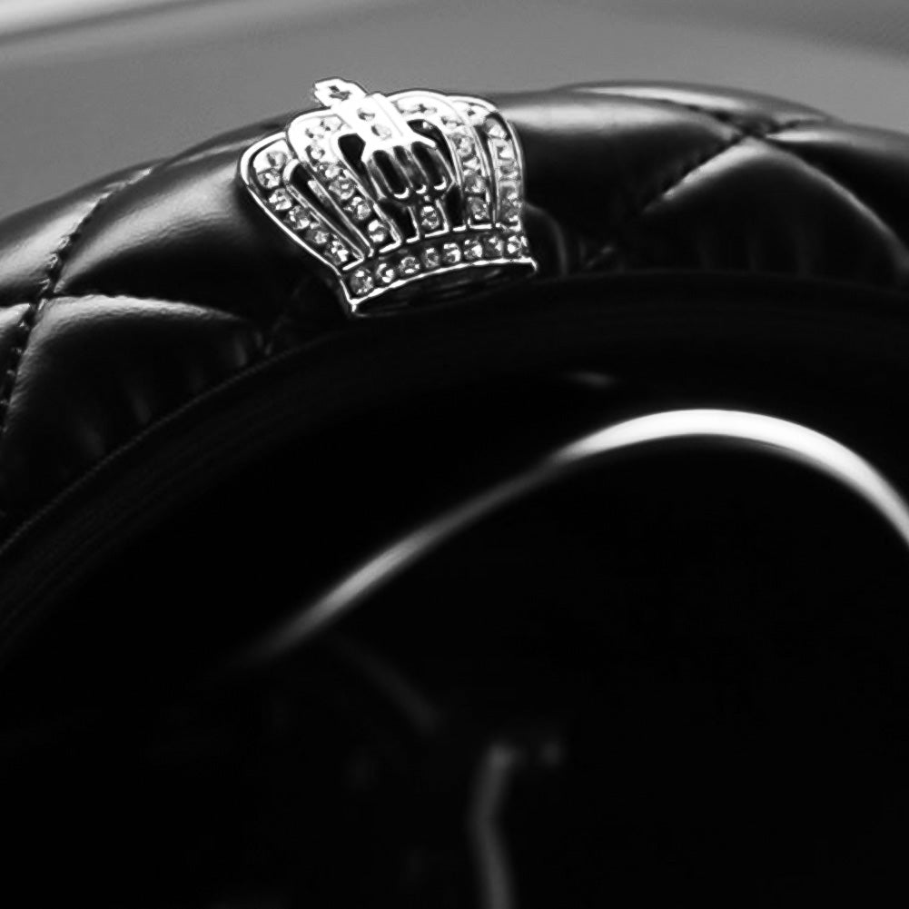 Crystal Crown Steering Wheel Cover for Car Interior 37-38CM